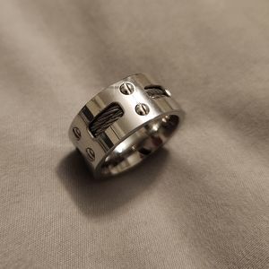 Steel Band Statement Ring Size 7